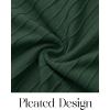 MEROKEETY Women’s Sweater Dress 2025 Fall Winter Casual Long Sleeve Square Neck Pleated Church Work Knit Midi Dresses(Darkgreen)