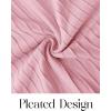 MEROKEETY Women’s Sweater Dress 2025 Fall Winter Casual Long Sleeve Square Neck Pleated Church Work Knit Midi Dresses(Lightpink)