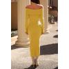 MEROKEETY Women’s Winter Off Shoulder Bodycon Sweater Dress 2026 Spring Formal Long Sleeve Elegant Club Party Midi Dresses(Ginger)