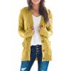 MEROKEETY Women’s 2025 Fall Long Sleeve Cable Knit Sweater Open Front Cardigan Button Loose Outerwear(Mustard)