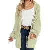 MEROKEETY Women’s 2025 Fall Open Front Chunky Knit Sweater Oversized Lantern Sleeve Cardigan Outwear(Lightgreen)
