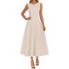 MEROKEETY Women’s 2026 Summer Elegant Classy Midi Dress Sleeveless A Line Flowy Formal Cocktail Dresses(Apricot)