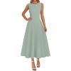 MEROKEETY Women’s 2026 Summer Elegant Classy Midi Dress Sleeveless A Line Flowy Formal Cocktail Dresses(Sage)