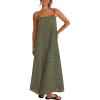 MEROKEETY Women’s Summer Spaghetti Straps Sundress 2026 Casual Sleeveless Floral Lace Eyelet Boho Beach Maxi Dress(Army)