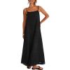 MEROKEETY Women’s Summer Spaghetti Straps Sundress 2026 Casual Sleeveless Floral Lace Eyelet Boho Beach Maxi Dress(Black)