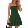 MEROKEETY Women’s Summer Strapless Dress 2026 Tube Top Off Shoulder Homecoming Graduation Cocktail Party Club Mini Dresses(Dark Green)