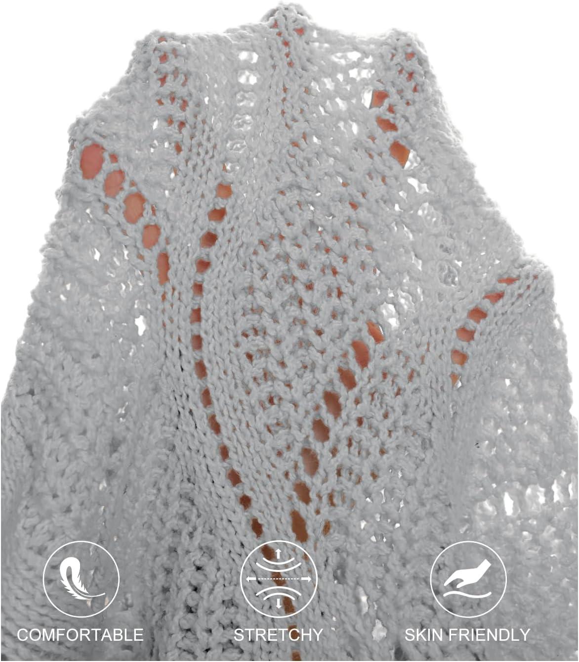 imageMEROKEETY Fall Sweaters for Women 2025 Oversized Pullover Crochet Lantern Long Sleeve Mock Neck Casual Loose TopsLight Grey