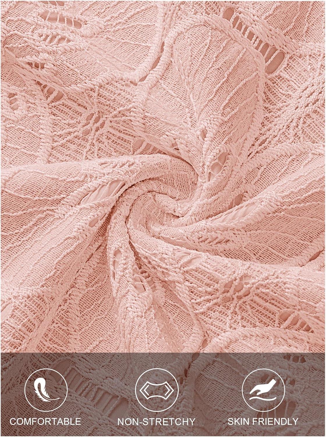 imageMEROKEETY Womens Eyelet Long Sleeve Shirts Tops Dressy Casual Fall Trendy Flower Lace Boho Crochet BlousesPink