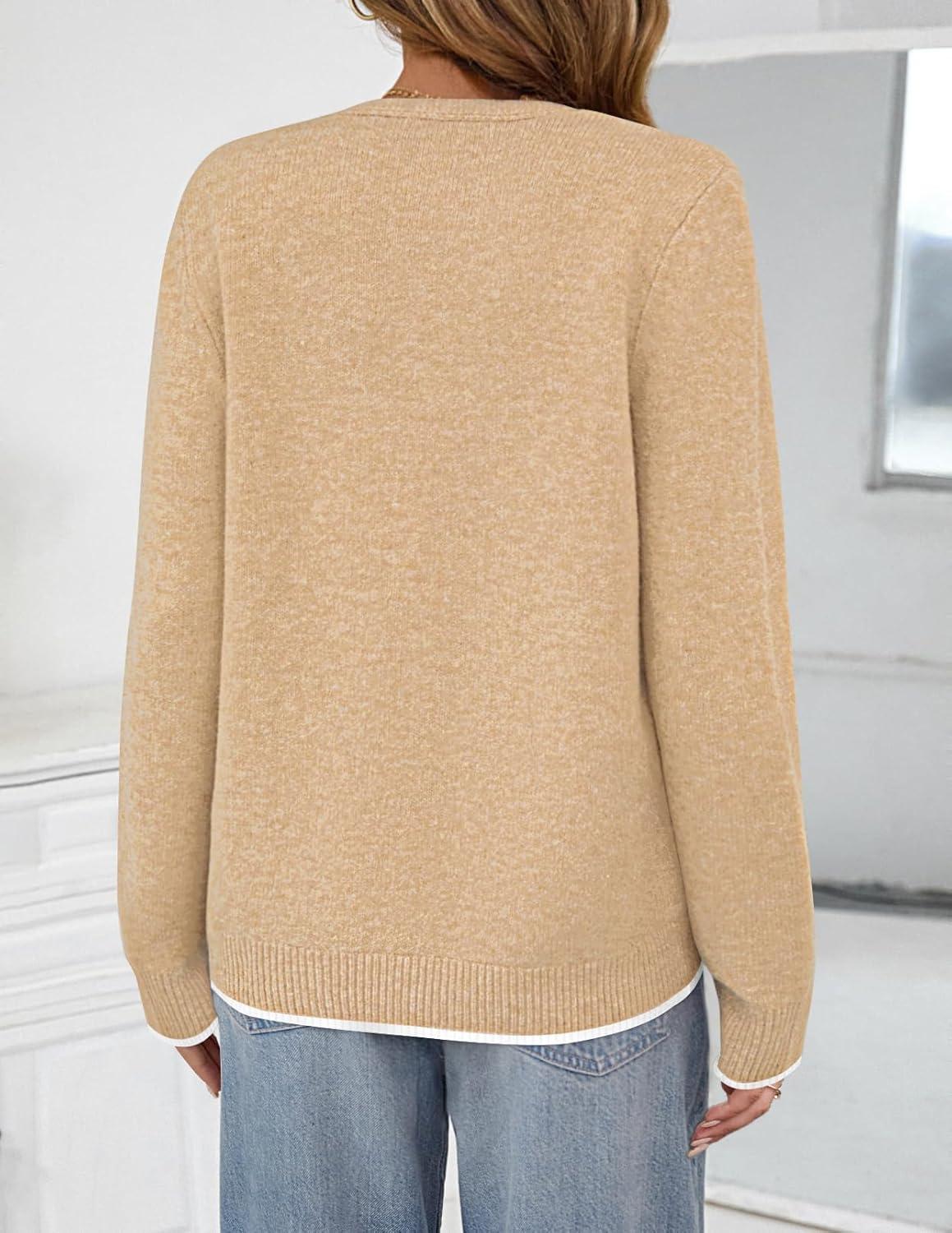 imageMEROKEETY Womens Tie Front Bow Cardigan Sweaters 2025 Long Sleeve Chunky Knit Cute Trendy Fall Winter CoatsCamel