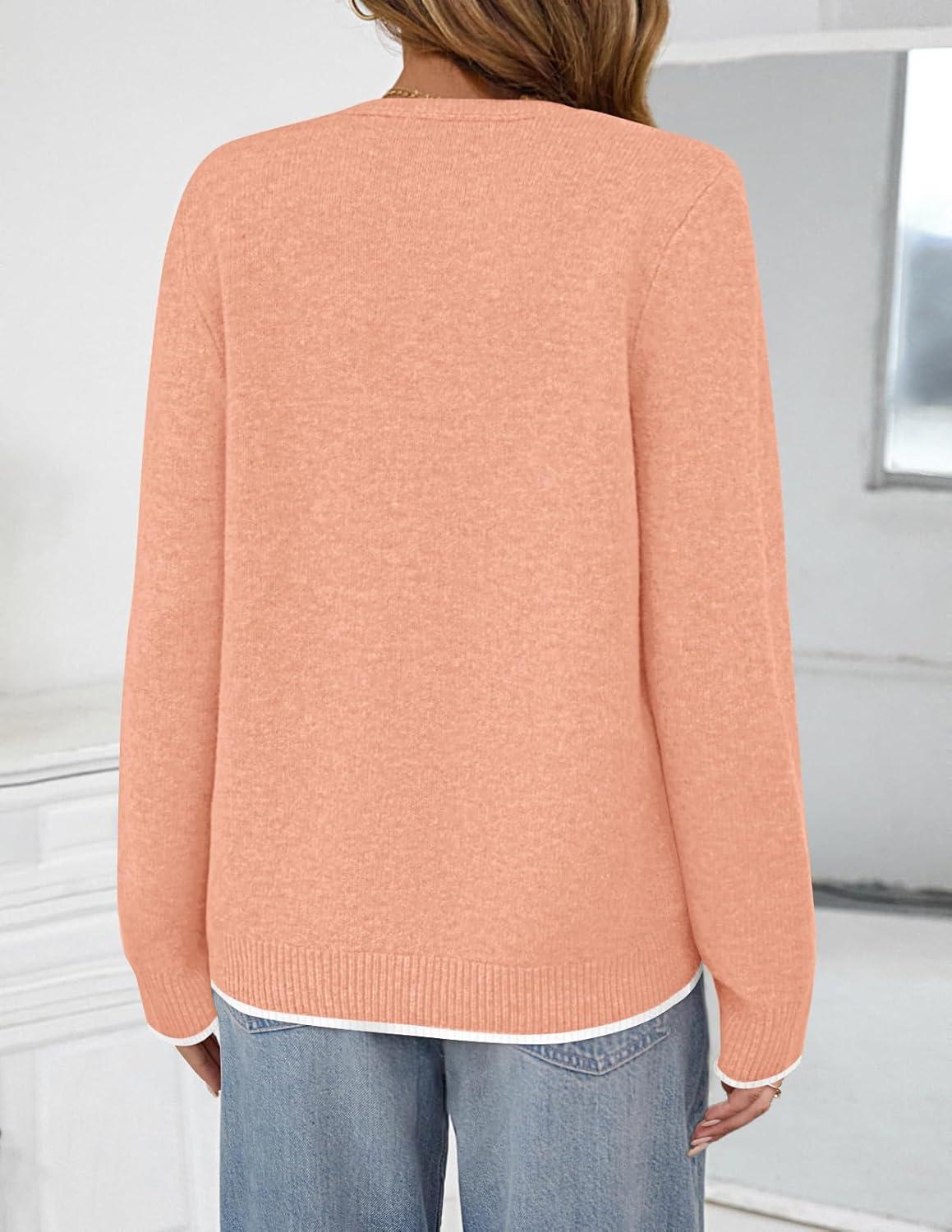 imageMEROKEETY Womens Tie Front Bow Cardigan Sweaters 2025 Long Sleeve Chunky Knit Cute Trendy Fall Winter CoatsLightsalmon