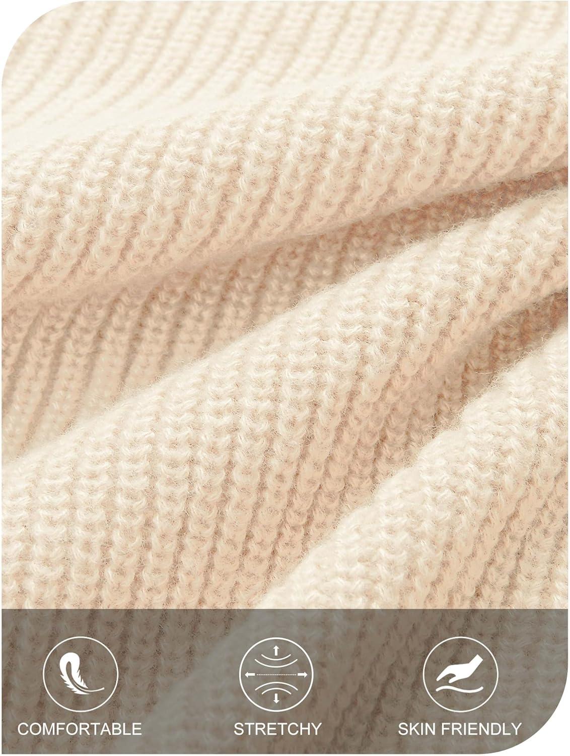 imageMEROKEETY Womens Winter Fall Long Sleeve Cardigan Sweater 2026 Crew Neck Button Open Front Chunky Knit OutfitsBeige