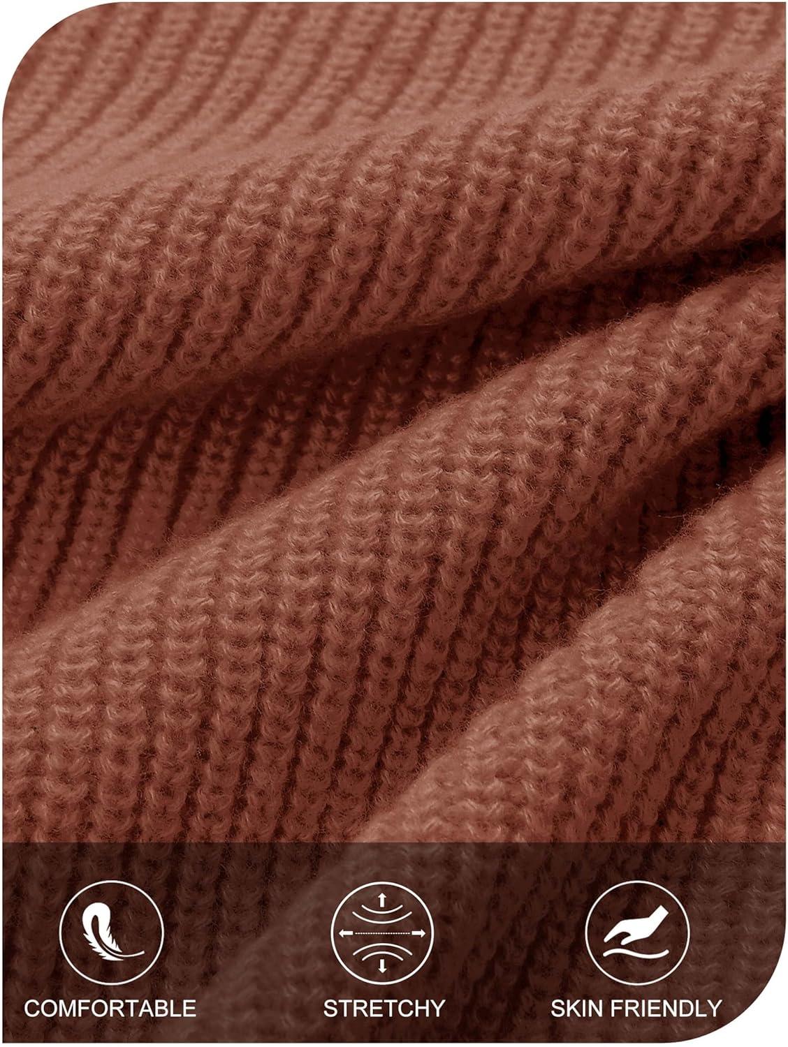 imageMEROKEETY Womens Winter Fall Long Sleeve Cardigan Sweater 2026 Crew Neck Button Open Front Chunky Knit OutfitsRust