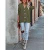 MEROKEETY Cardigan Sweater for Women 2026 Fall Winter Spring Cable Knit Button Up Open Front Long Sleeve Coat(Army Green)