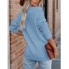 MEROKEETY Cardigan Sweater for Women 2026 Fall Winter Spring Cable Knit Button Up Open Front Long Sleeve Coat(Blue)