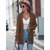MEROKEETY Cardigan Sweater for Women 2026 Fall Winter Spring Cable Knit Button Up Open Front Long Sleeve Coat(Coffee)