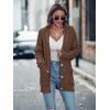 MEROKEETY Cardigan Sweater for Women 2026 Fall Winter Spring Cable Knit Button Up Open Front Long Sleeve Coat(Coffee)