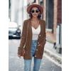MEROKEETY Cardigan Sweater for Women 2026 Fall Winter Spring Cable Knit Button Up Open Front Long Sleeve Coat(Coffee)