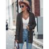 MEROKEETY Cardigan Sweater for Women 2026 Fall Winter Spring Cable Knit Button Up Open Front Long Sleeve Coat(Dark Grey)