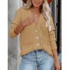 MEROKEETY Cardigan Sweater for Women 2026 Fall Winter Spring Cable Knit Button Up Open Front Long Sleeve Coat(Khaki)