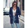 MEROKEETY Cardigan Sweater for Women 2026 Fall Winter Spring Cable Knit Button Up Open Front Long Sleeve Coat(Navy)
