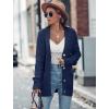 MEROKEETY Cardigan Sweater for Women 2026 Fall Winter Spring Cable Knit Button Up Open Front Long Sleeve Coat(Navy)