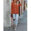 MEROKEETY Cardigan Sweater for Women 2026 Fall Winter Spring Cable Knit Button Up Open Front Long Sleeve Coat(Rust)