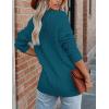 MEROKEETY Cardigan Sweater for Women 2026 Fall Winter Spring Cable Knit Button Up Open Front Long Sleeve Coat(Teal)