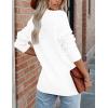 MEROKEETY Cardigan Sweater for Women 2026 Fall Winter Spring Cable Knit Button Up Open Front Long Sleeve Coat(White)