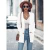 MEROKEETY Cardigan Sweater for Women 2026 Fall Winter Spring Cable Knit Button Up Open Front Long Sleeve Coat(White)