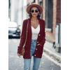 MEROKEETY Cardigan Sweater for Women 2026 Fall Winter Spring Cable Knit Button Up Open Front Long Sleeve Coat(Wine)