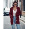 MEROKEETY Cardigan Sweater for Women 2026 Fall Winter Spring Cable Knit Button Up Open Front Long Sleeve Coat(Wine)