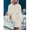 MEROKEETY Fall Sweaters for Women 2025 Oversized Pullover Crochet Lantern Long Sleeve Mock Neck Casual Loose Tops(Beige)