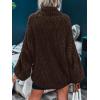 MEROKEETY Fall Sweaters for Women 2025 Oversized Pullover Crochet Lantern Long Sleeve Mock Neck Casual Loose Tops(Coffee)