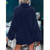 MEROKEETY Fall Sweaters for Women 2025 Oversized Pullover Crochet Lantern Long Sleeve Mock Neck Casual Loose Tops(Navy)
