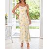 MEROKEETY Spring Wedding Guest Dress for Women 2026 Summer Floral Cocktail Party Beach Vacation Ruffle Bodycon Maxi Dresses(Beige)