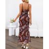 MEROKEETY Spring Wedding Guest Dress for Women 2026 Summer Floral Cocktail Party Beach Vacation Ruffle Bodycon Maxi Dresses(Brown)