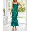 MEROKEETY Spring Wedding Guest Dress for Women 2026 Summer Floral Cocktail Party Beach Vacation Ruffle Bodycon Maxi Dresses(Green)