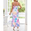 MEROKEETY Spring Wedding Guest Dress for Women 2026 Summer Floral Cocktail Party Beach Vacation Ruffle Bodycon Maxi Dresses(Purple)