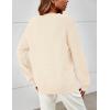 MEROKEETY Sweaters for Women Fall Winter 2026 Oversized Pullover Spring Crew Neck Long Sleeve Heathered Knit Tops(Apricot)