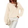 MEROKEETY Sweaters for Women Fall Winter 2026 Oversized Pullover Spring Crew Neck Long Sleeve Heathered Knit Tops(Apricot)