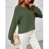 MEROKEETY Sweaters for Women Fall Winter 2026 Oversized Pullover Spring Crew Neck Long Sleeve Heathered Knit Tops(Army Green)