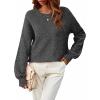 MEROKEETY Sweaters for Women Fall Winter 2026 Oversized Pullover Spring Crew Neck Long Sleeve Heathered Knit Tops(Black)