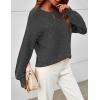 MEROKEETY Sweaters for Women Fall Winter 2026 Oversized Pullover Spring Crew Neck Long Sleeve Heathered Knit Tops(Black)