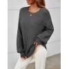 MEROKEETY Sweaters for Women Fall Winter 2026 Oversized Pullover Spring Crew Neck Long Sleeve Heathered Knit Tops(Black)