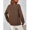 MEROKEETY Sweaters for Women Fall Winter 2026 Oversized Pullover Spring Crew Neck Long Sleeve Heathered Knit Tops(Coffee)