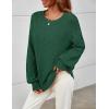 MEROKEETY Sweaters for Women Fall Winter 2026 Oversized Pullover Spring Crew Neck Long Sleeve Heathered Knit Tops(Dark Green)