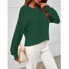 MEROKEETY Sweaters for Women Fall Winter 2026 Oversized Pullover Spring Crew Neck Long Sleeve Heathered Knit Tops(Dark Green)