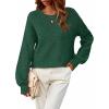 MEROKEETY Sweaters for Women Fall Winter 2026 Oversized Pullover Spring Crew Neck Long Sleeve Heathered Knit Tops(Dark Green)