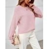 MEROKEETY Sweaters for Women Fall Winter 2026 Oversized Pullover Spring Crew Neck Long Sleeve Heathered Knit Tops(Dusty Pink)