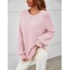 MEROKEETY Sweaters for Women Fall Winter 2026 Oversized Pullover Spring Crew Neck Long Sleeve Heathered Knit Tops(Dusty Pink)